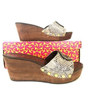 Tory Burch Patti Wedge slide Python print